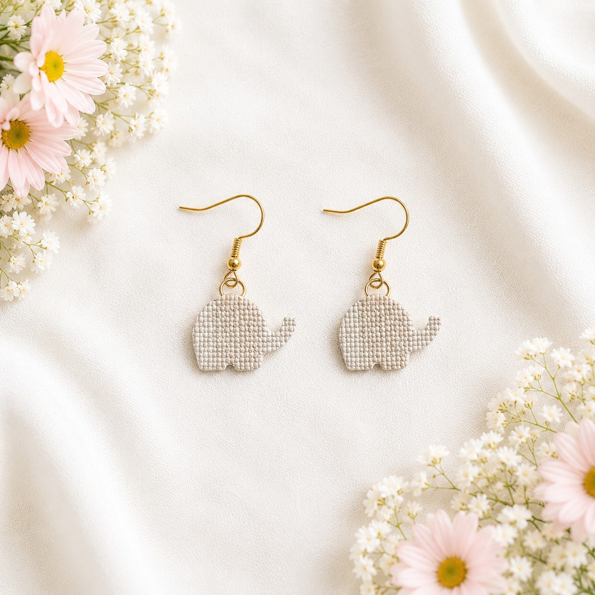 The Elephant Petite Faux Leather Earrings