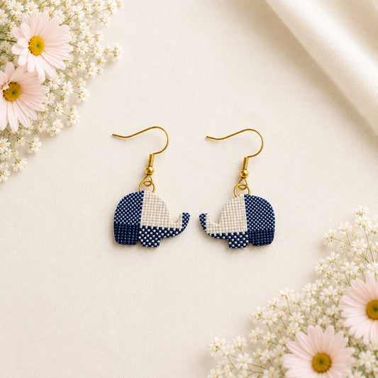 The Elephant Petite Faux Leather Earrings