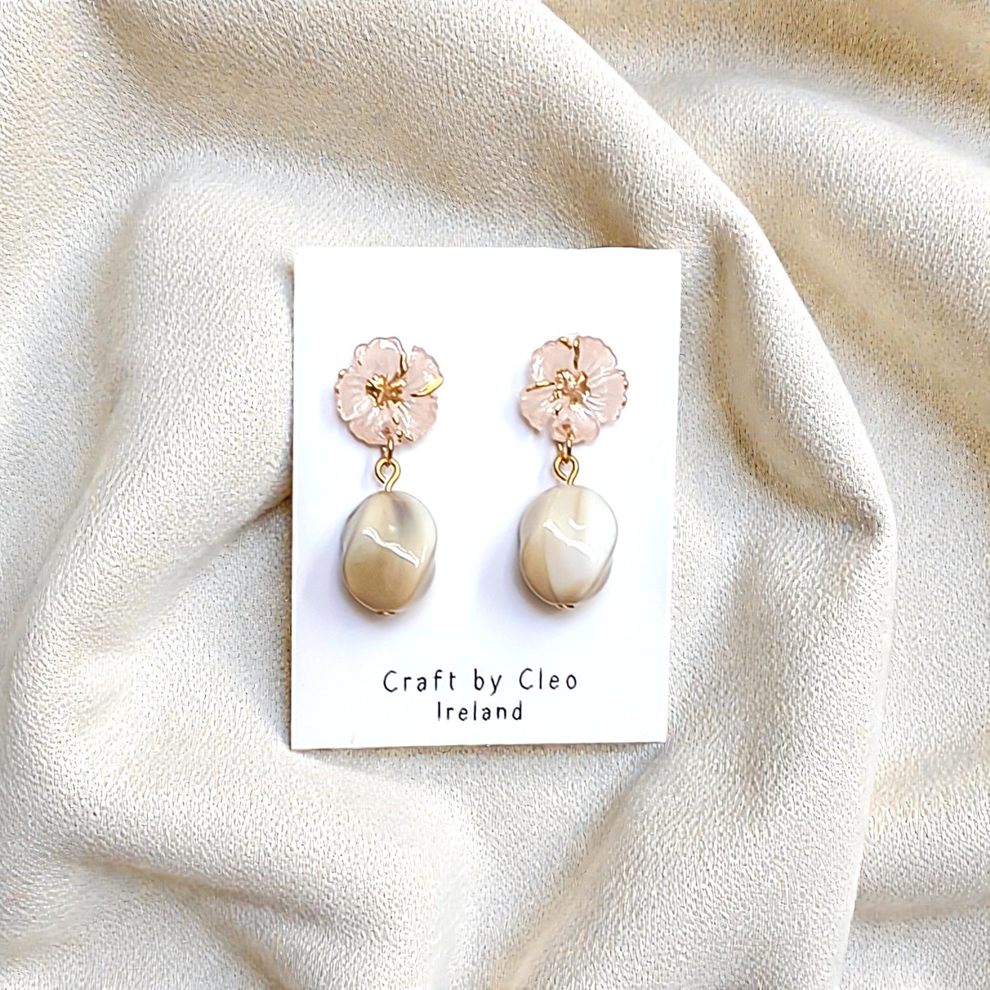 Blush Petal Drop Earrings