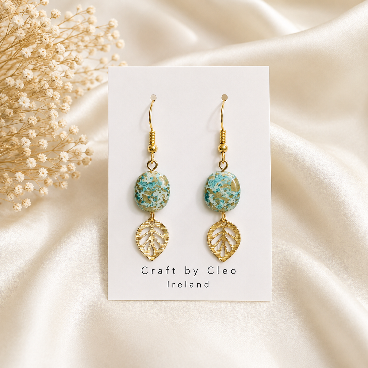 Gilded Leaf Drop Earrings