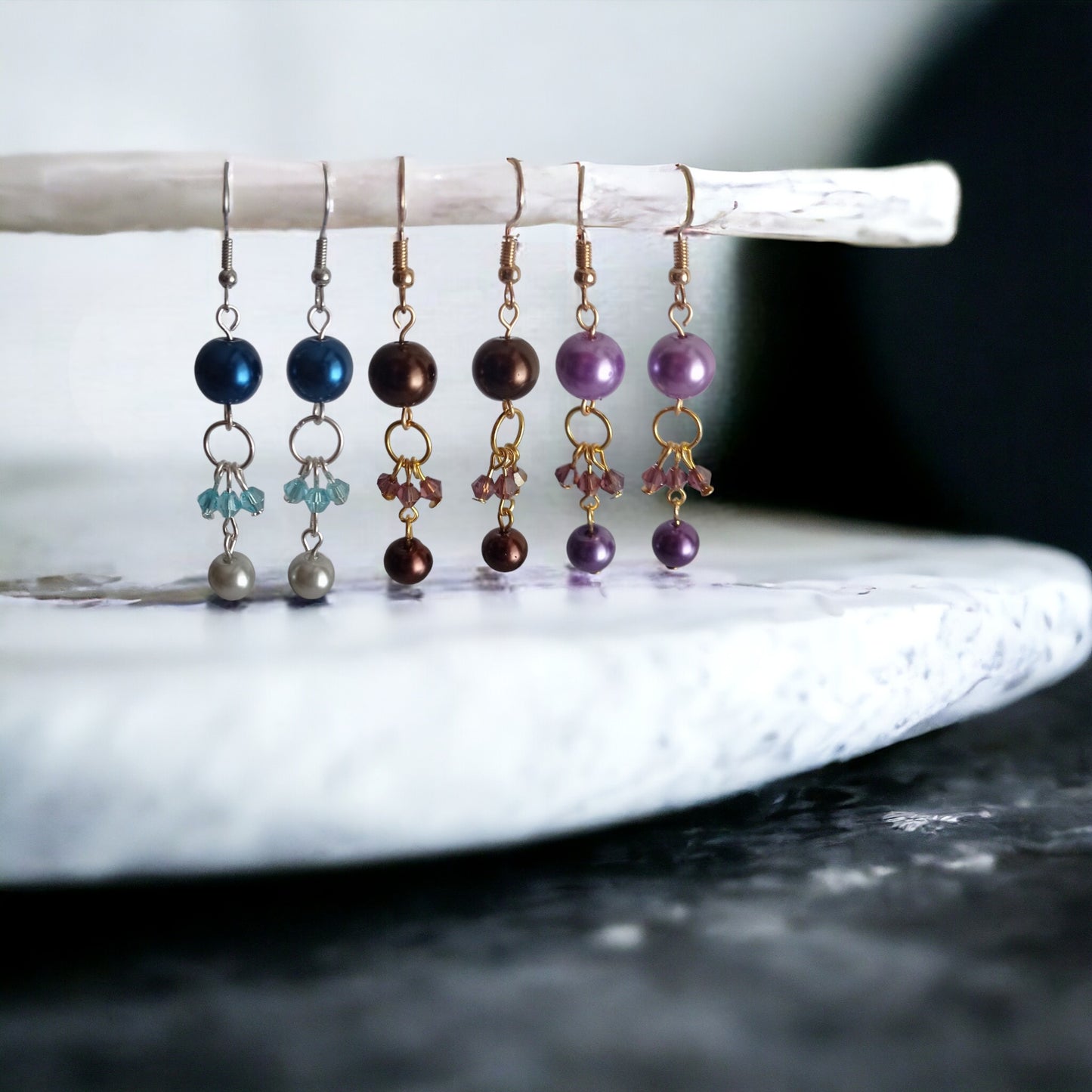 Crystal Cascade Pearls Earrings.