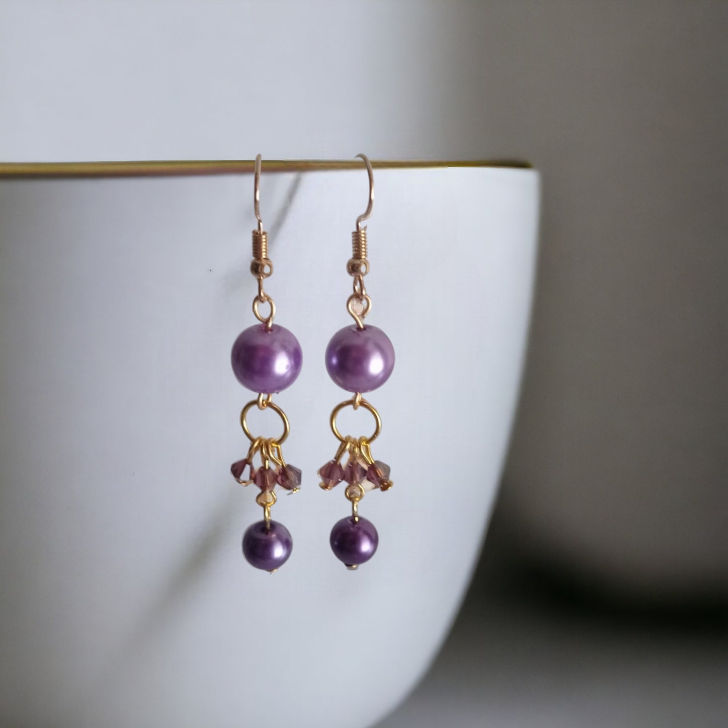 Crystal Cascade Pearls Earrings.