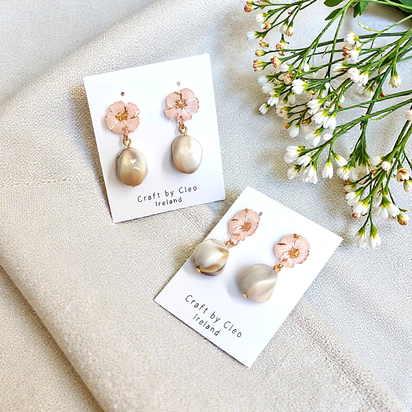 Blush Petal Drop Earrings