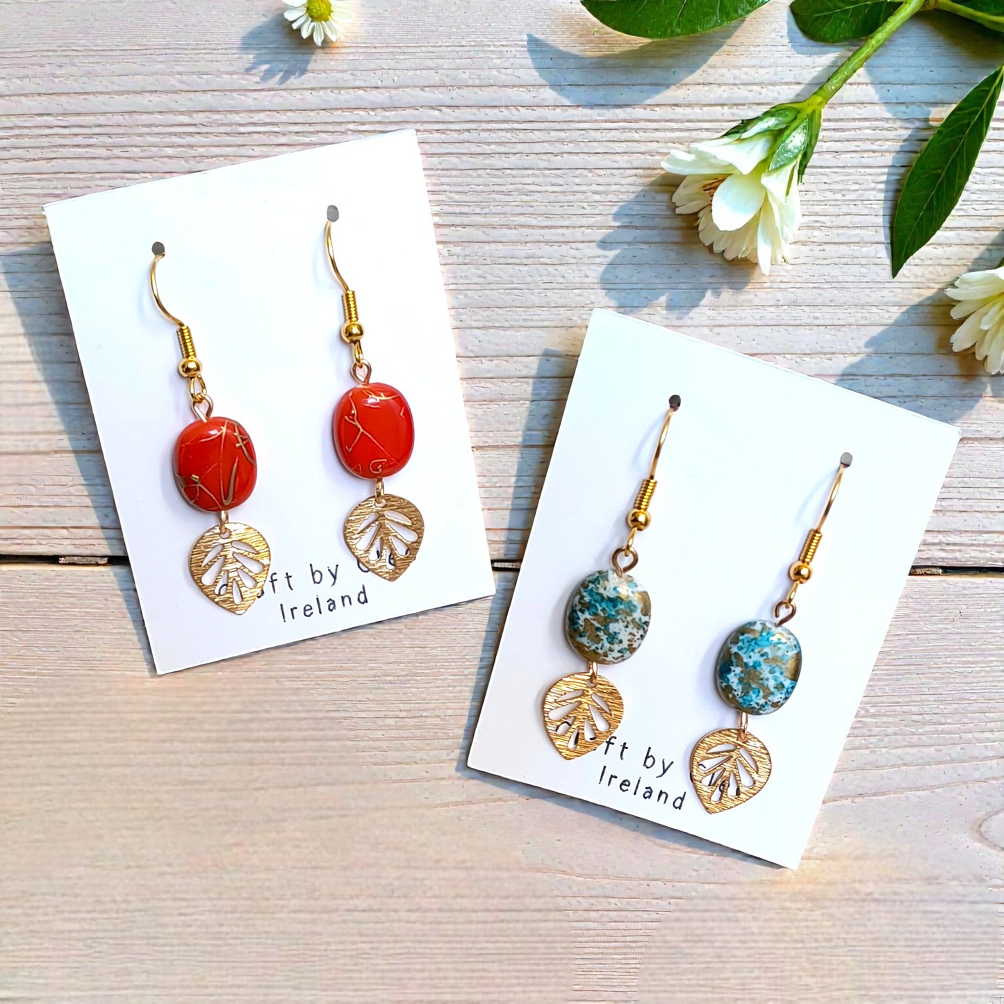 Gilded Leaf Drop Earrings