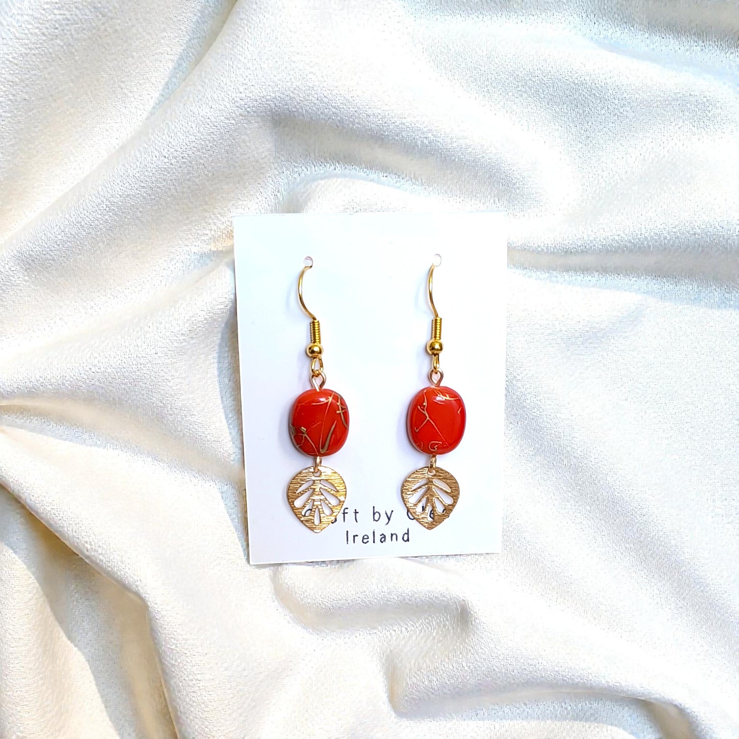 Gilded Leaf Drop Earrings