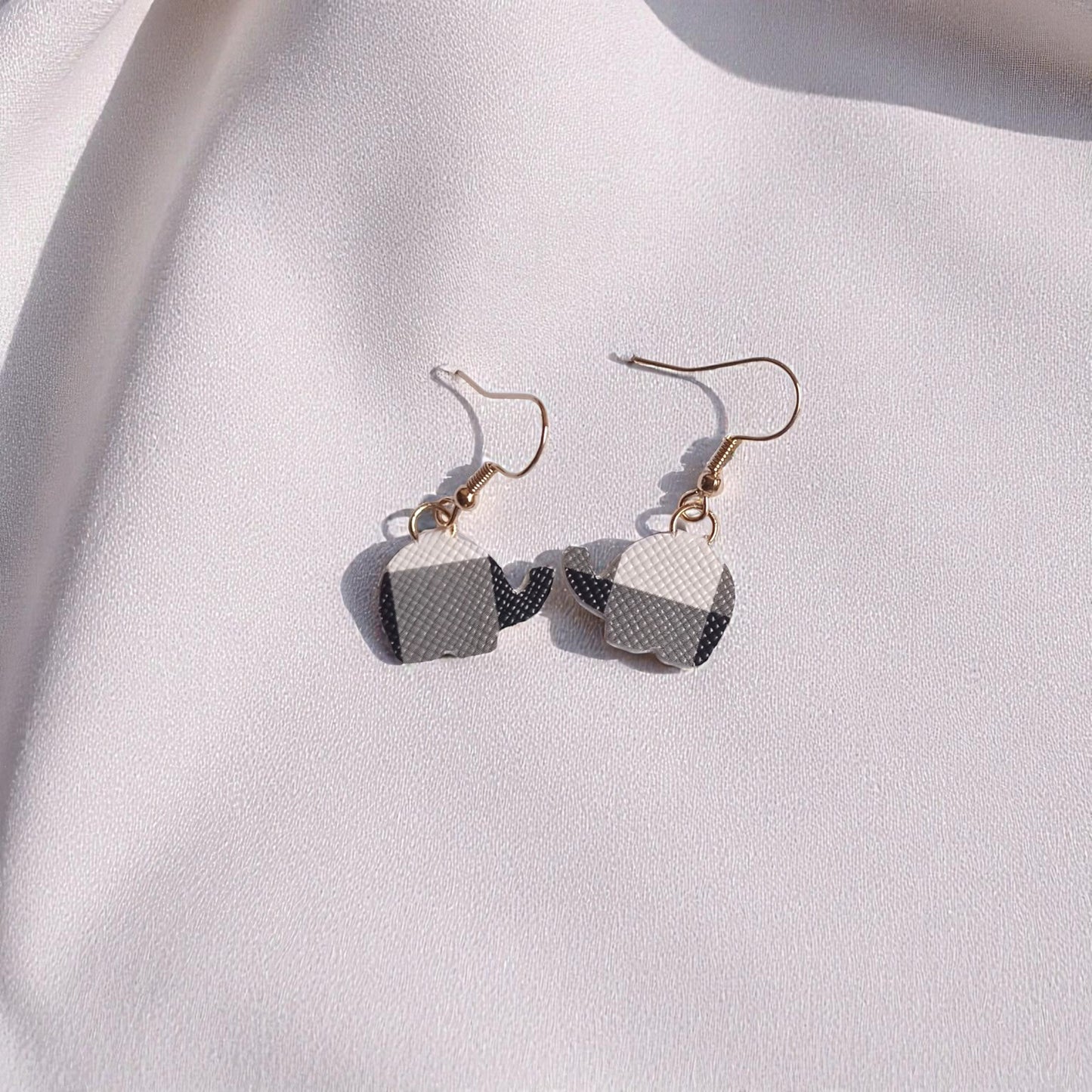 The Elephant Petite Faux Leather Earrings