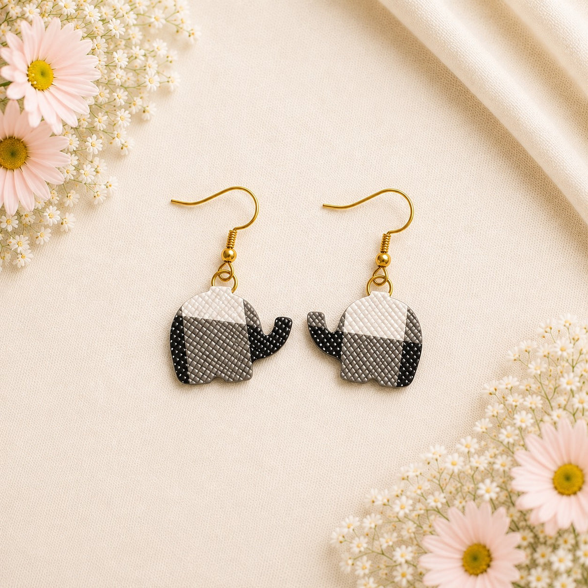 The Elephant Petite Faux Leather Earrings