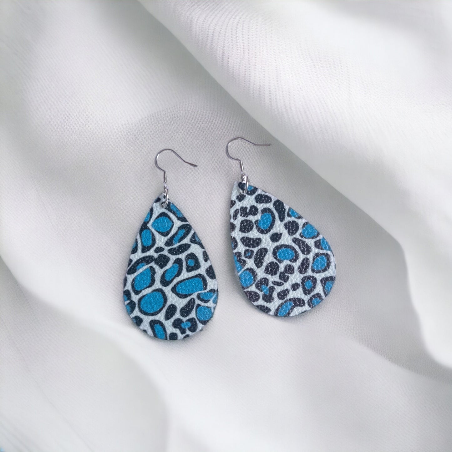 Animal Print Faux Leather Earrings.