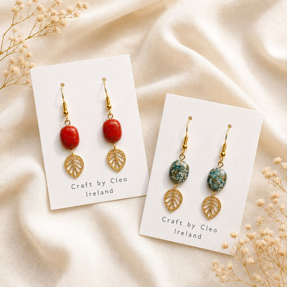 Gilded Leaf Drop Earrings