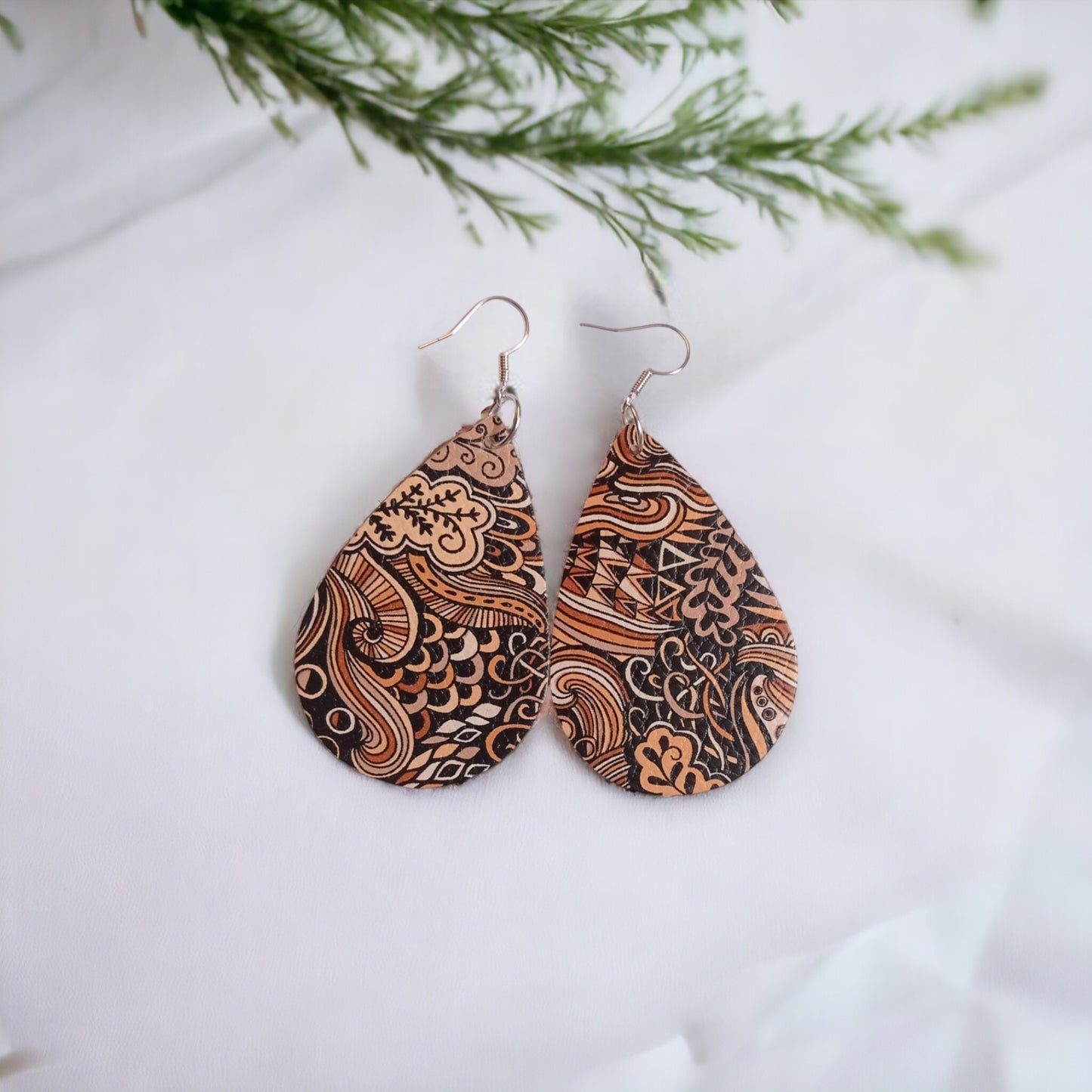 Summer Splash Delight Faux Leather Earrings.