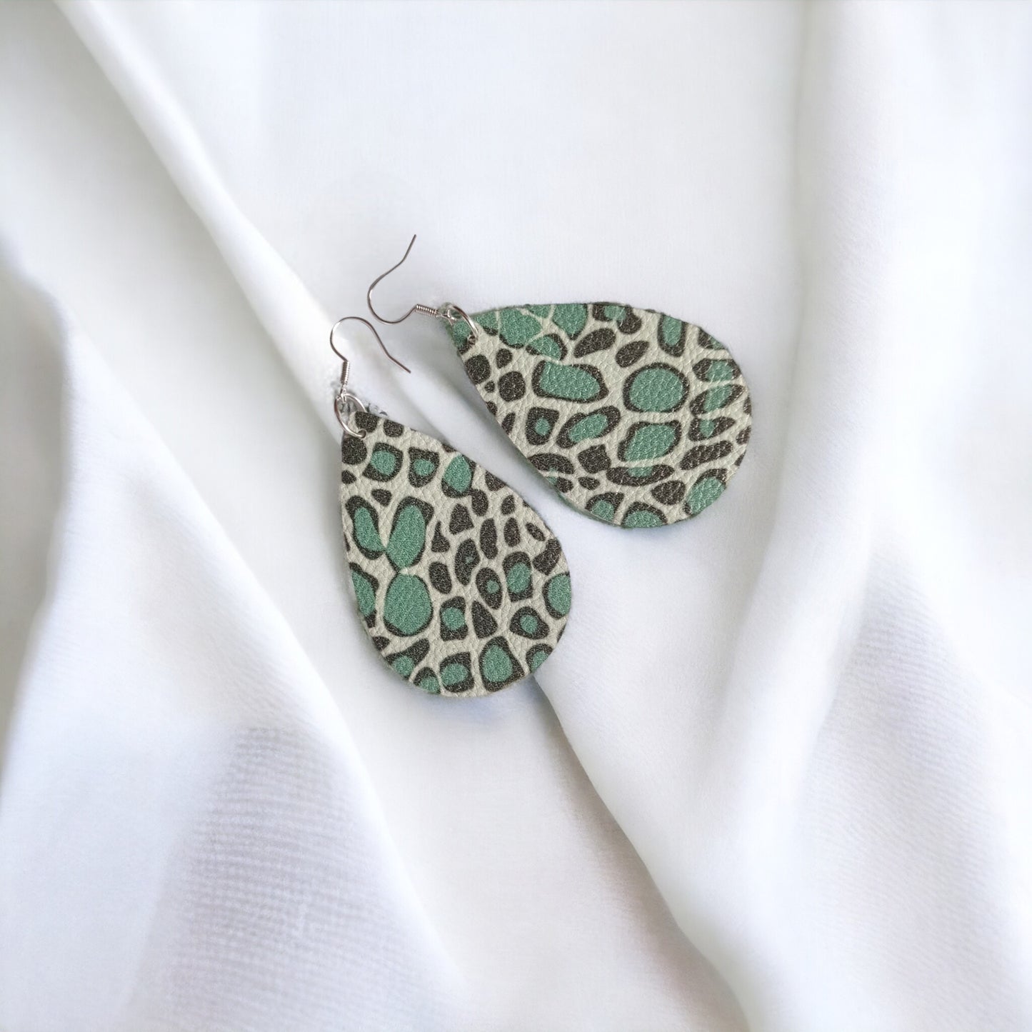 Animal Print Faux Leather Earrings.