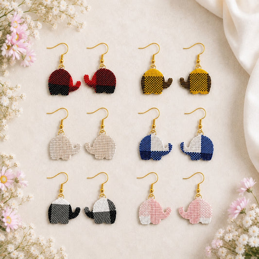 The Elephant Petite Faux Leather Earrings