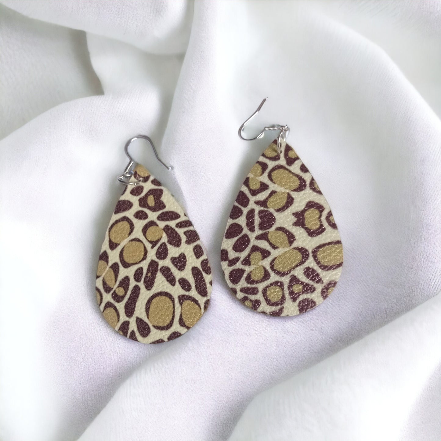 Animal Print Faux Leather Earrings.