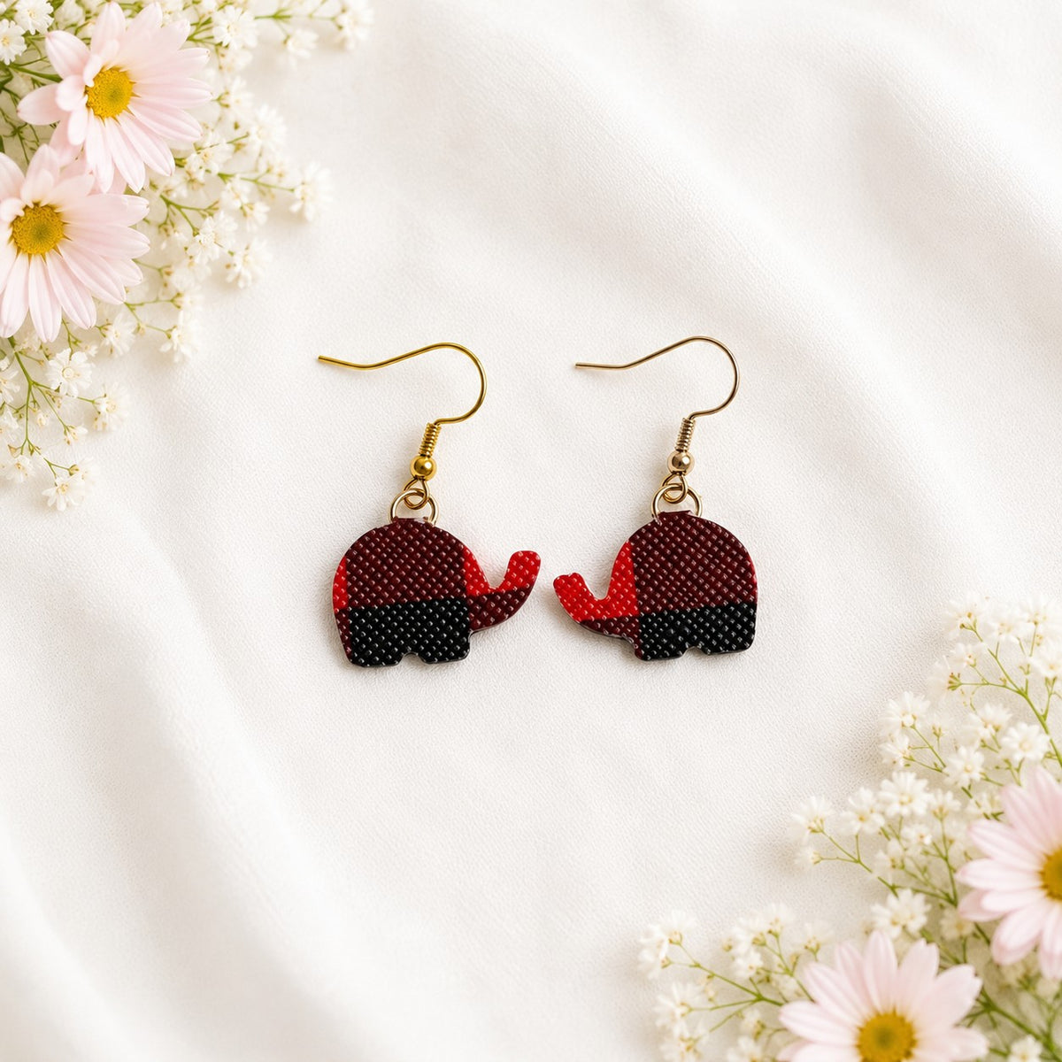 The Elephant Petite Faux Leather Earrings