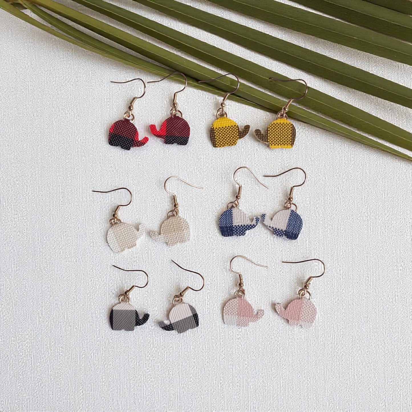 The Elephant Petite Faux Leather Earrings